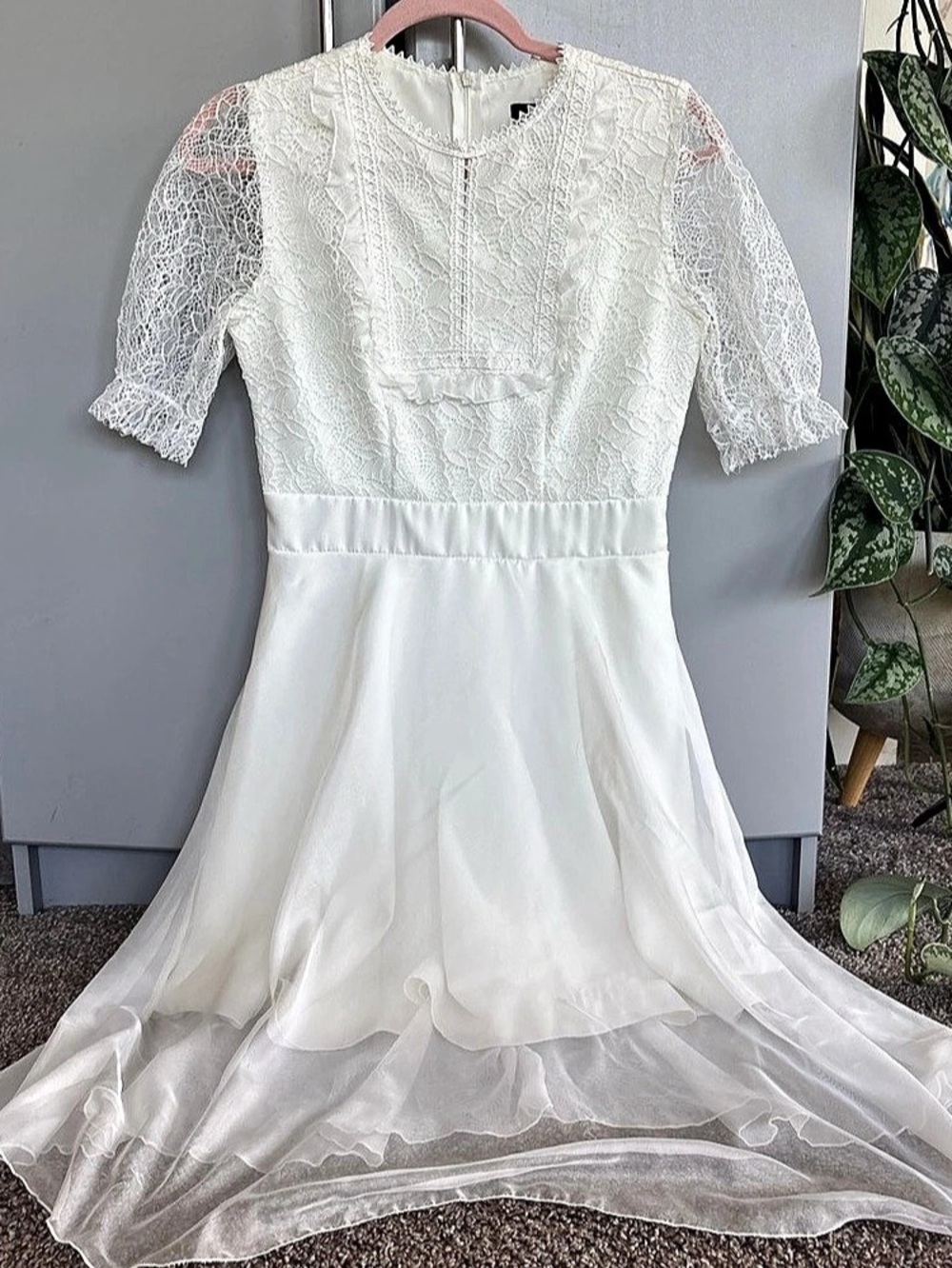 DVC Dolce Viva Collection Lace Maxi Dress White Large